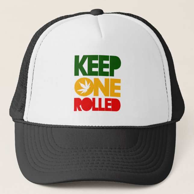 Boné Keep Trucker one Cap rolled - Rasta Acre reggae - (Frente)