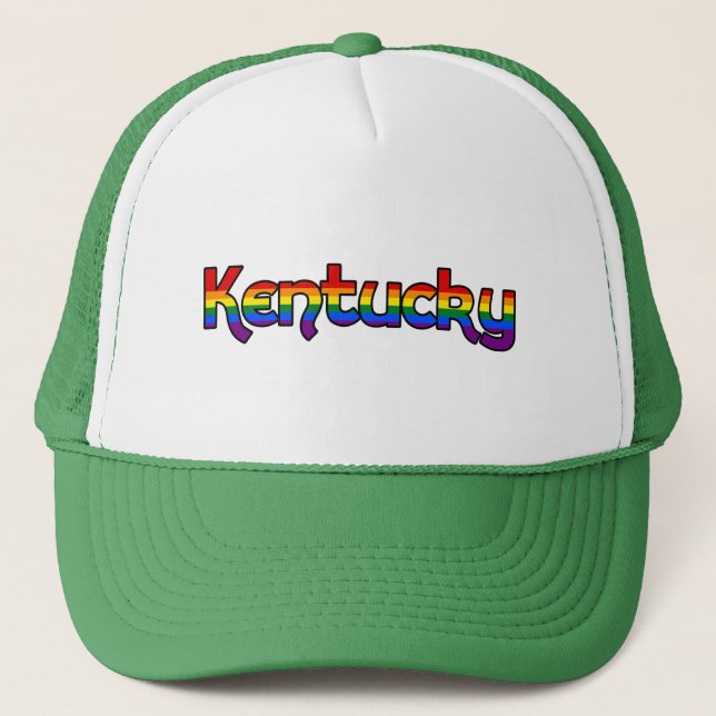 Boné Kentucky Rainbow texto Hat (Frente)
