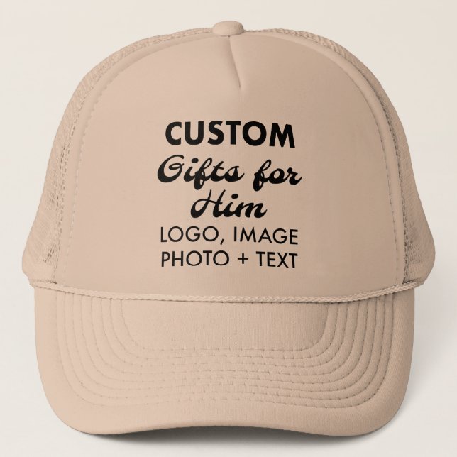 Boné Khaki Trucker Hat Oferece presentes personalizados (Frente)