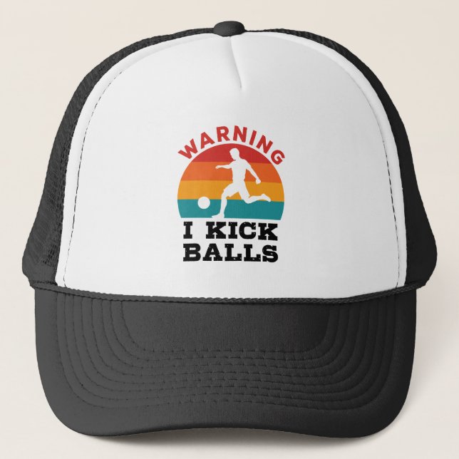 Boné Kickball Warning I Kick Balls (Frente)