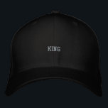 Boné King Custom Black Versatile Headwear Style-Hat<br><div class="desc">Step into authority with the “KING” text printed on this black Flexfit wool cap, built for bold personalities. The clean design delivers a strong visual impact without being loud.
Perfect for those who carry confidence naturally in their everyday style.</div>