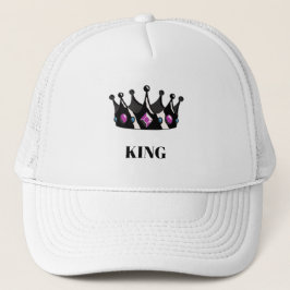 Boné KING Texto Impresso Coroa Estilosa imagem Branco