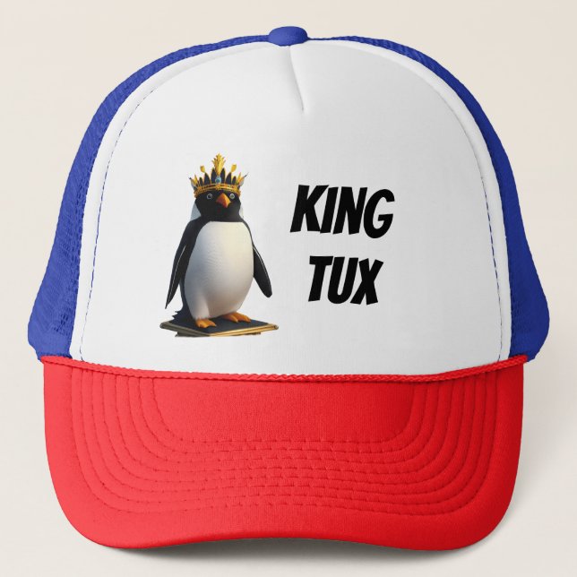 Boné King Tux Linux Penguin Hat (Frente)