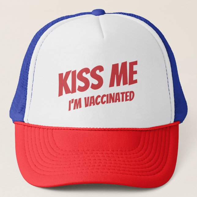 Boné Kiss Me I'm Vaccinated Modern Cute Funny Quote (Frente)