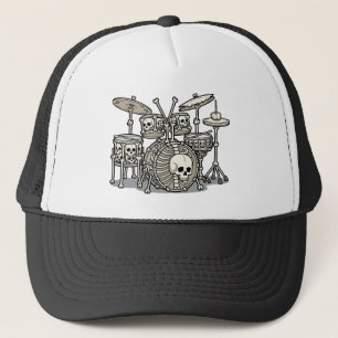 Boné Kit de Bateria Esqueleto Heavy Metal