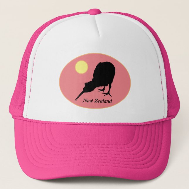 Boné Kiwi Bird & Moon, Nova Zelândia, Bro Fashion/ Hat (Frente)