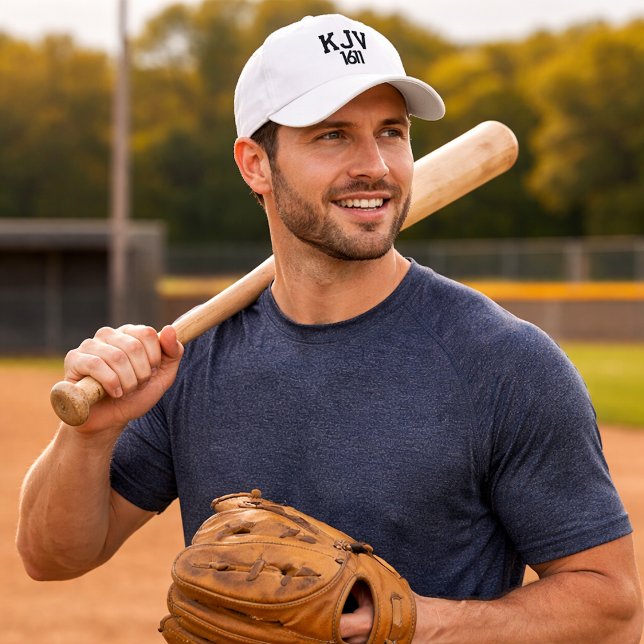 Boné KJV 1611 Chapéu Negro e Branco de Baseball (Criador carregado)
