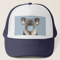 Koala soprando uma pastilha azul