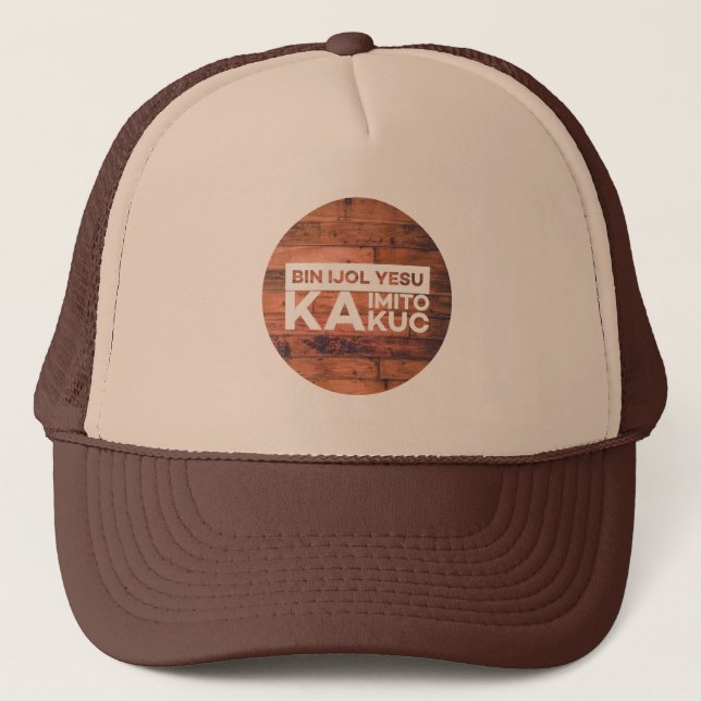Boné Konymoi "Caixa ijol Yesu ka imito kuc" Trucker Hat (Frente)