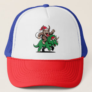 Boné Krampus Montado Em Um Dinossauro Natal Malvado Do