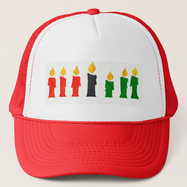 Boné Kwanzaa Trucker Hat com Velas (Frente)