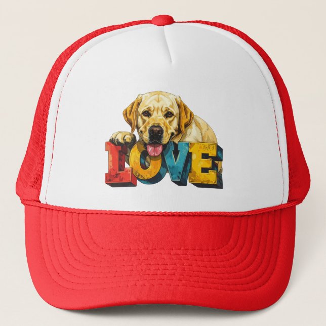 Boné Lab Love Labrador Illustration | Dog Lover Graphic (Frente)