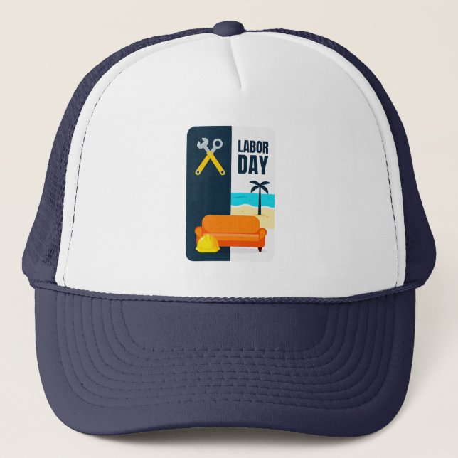 Boné Labor Day Work and Relax Illustration Shirt (Frente)
