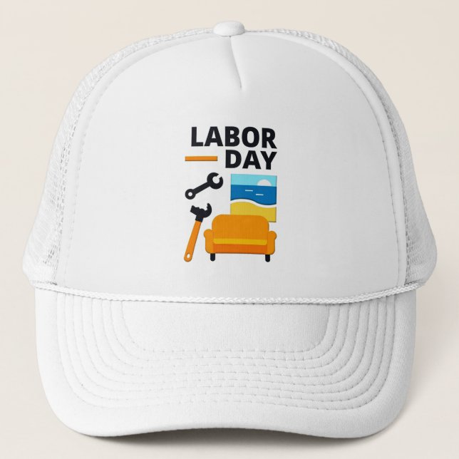Boné Labor Day Work Hard Relax Design with Tools (Frente)