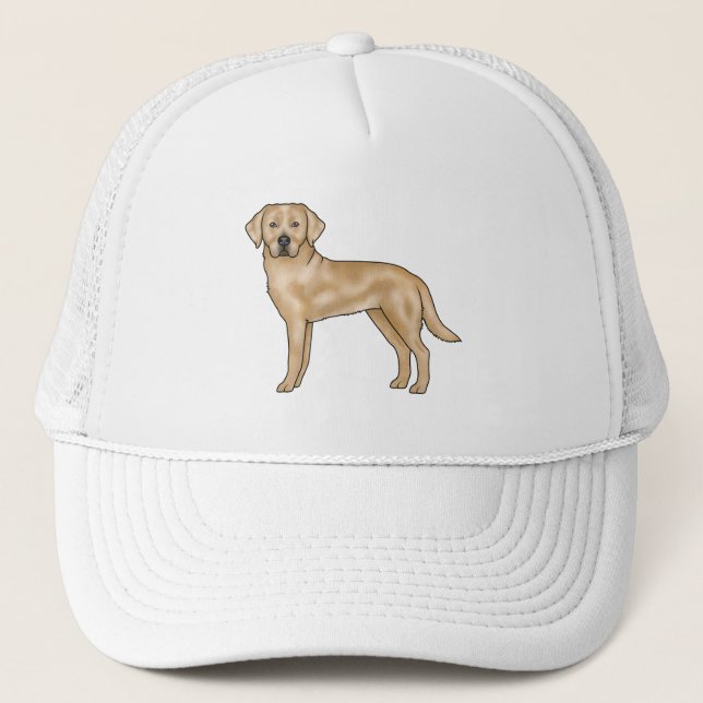 Boné Labrador Retriever Amarelo Desenho Animado Fofo (Frente)