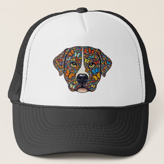 Boné Labrador Retriever Butterfly Kaleidoscope Portrait (Frente)