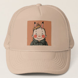 Boné Lächelnder Junge mit Hasenohren Kindliche Freude 