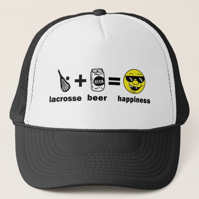 Boné Lacrosse das camisetas engraçadas + Cerveja = (Frente)
