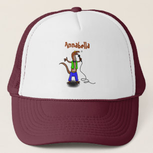 Boné Lagarto engraçado cantando com desenhos de microf
