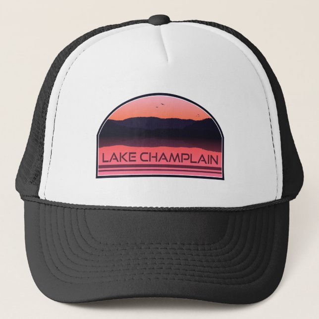 Boné Lago Champlain Nova York Vermont Red Sunrise (Frente)