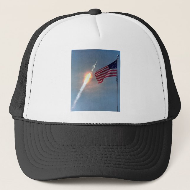 Boné Lançamento de Apollo 11, com bandeira, NASA (Frente)