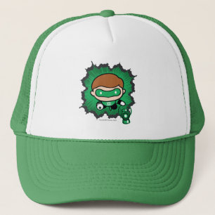 Boné Lanterna Verde Chibi Voando Através Do Espaço