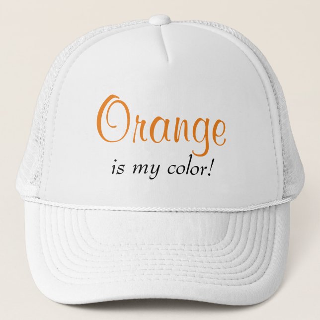 Boné Laranja é Minha Cor Citação Fofa (Frente)