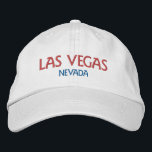 Boné LAS VEGAS NEVADA Red Blue Cotton<br><div class="desc">LAS VEGAS NEVADA Red Blue White Chapéu. Faz um presente maravilhoso para quem ama Vegas! Se preferir ter o seu texto pessoal, selecione simplesmente o botão "Personalizar este modelo" para introduzir o texto personalizado. O bordado também é personalizável para outras opções de cores selecionando o botão da ferramenta "Editar Design"....</div>