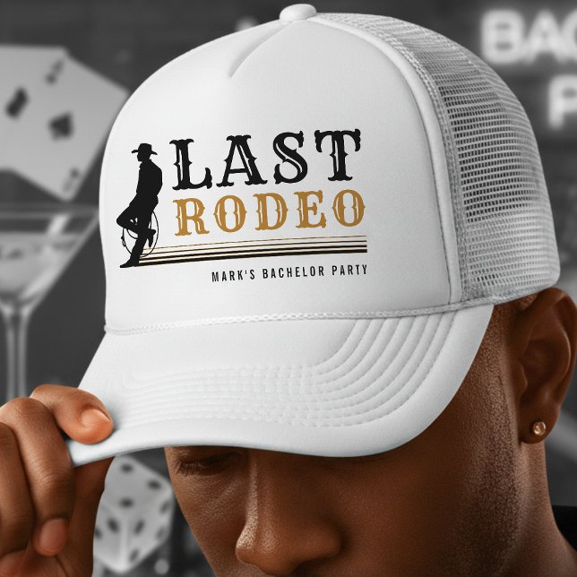 Boné Last Rodeo Cowboy Bachelor Party Brown & Black (Last Rodeo Cowboy Bachelor Party Brown & Black Trucker Hat
)