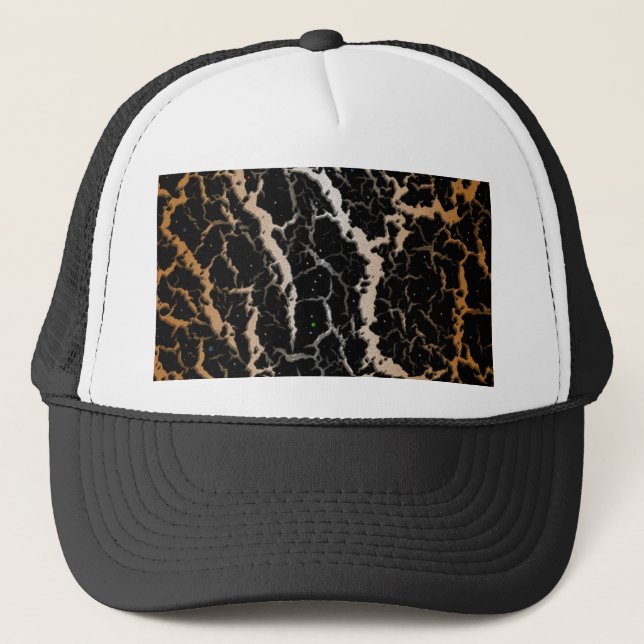 Boné Lava de espaço rachada - Branco/Bronze (Frente)