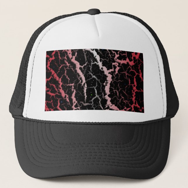 Boné Lava de espaço rachada - Branco/Coral (Frente)