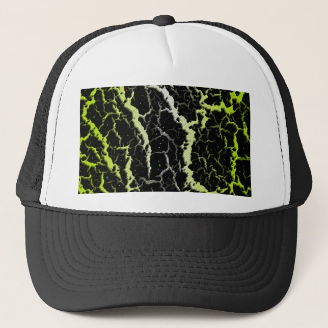 Boné Lava de espaço rachada - Branco/Limão Amarelo (Frente)
