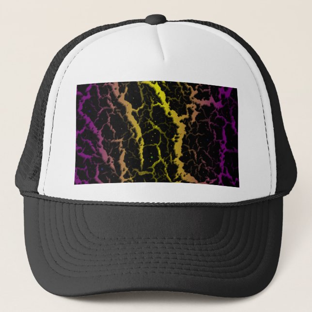 Boné Lava de Espaço Rachada - Roxo/Amarelo (Frente)