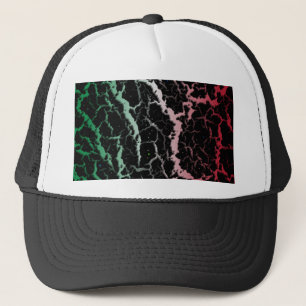 Boné Lava de espaço rachada - Verde/Branco/Vermelho