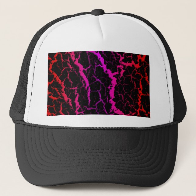 Boné Lava de espaço rachada - Vermelho/Rosa (Frente)