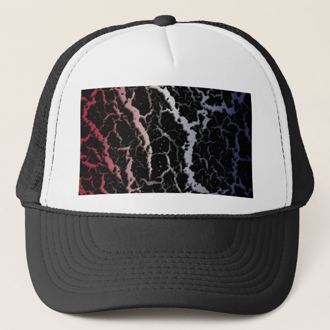 Boné Lava do espaço rachado - Vermelho/Branco/Azul (Frente)