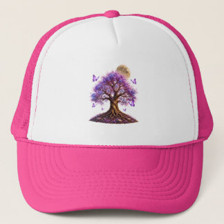 Boné Lavender Blossom Moon Tree Trucker Hat