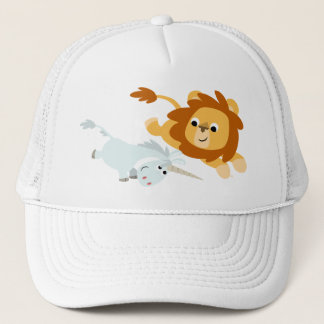 Boné Leão bonito dos desenhos animados e chapéu do