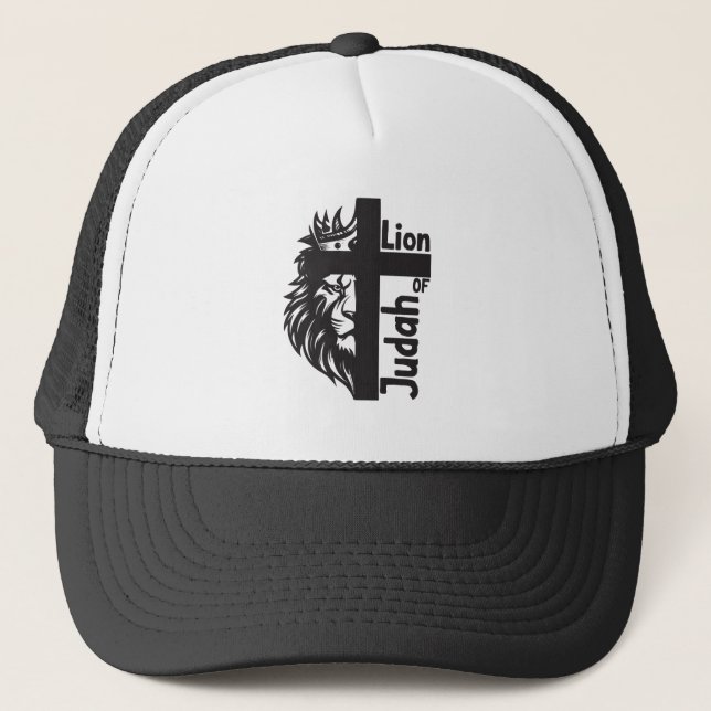 Boné Leão de Judah Bold Half Lion Half Cross Christian (Frente)