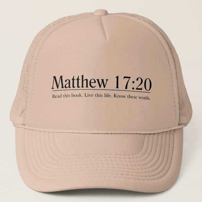 Boné Leia o 17:20 de Matthew da bíblia (Frente)