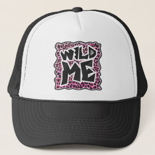 Boné Leopard Wild Me Design preto e rosa quente