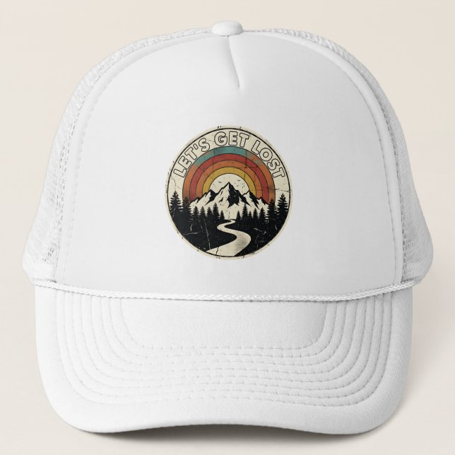 Boné Let’s Get Lost Retro Mountain Adventure Outdoor (Frente)