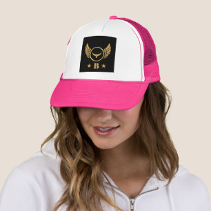 Boné Letra B de Monograma Personalizado com imagem de A
