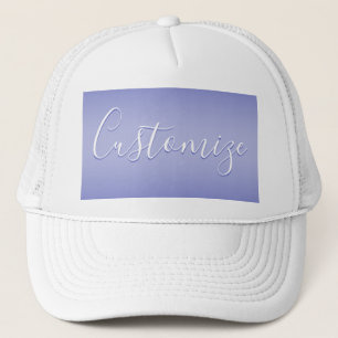 Boné Letra Cursiva Editável Branco e Violeta Roxo