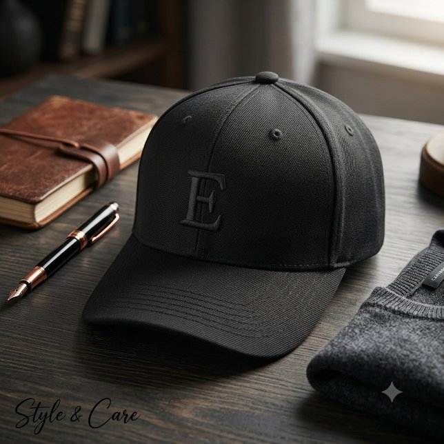 Boné Letra E Bordada – Inicial Personalizada (E-Letter Embroidered – Custom Initial Baseball Cap)