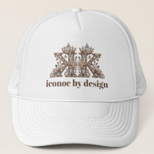 Boné Letra K Bege Cristal Design Luxuoso
