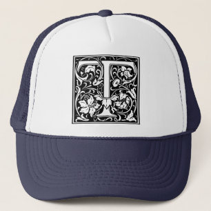 Boné Letra T Monograma Medieval Arte Nova