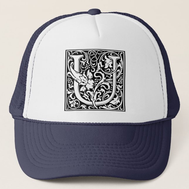 Boné Letra U Monograma Medieval Arte Nova (Frente)