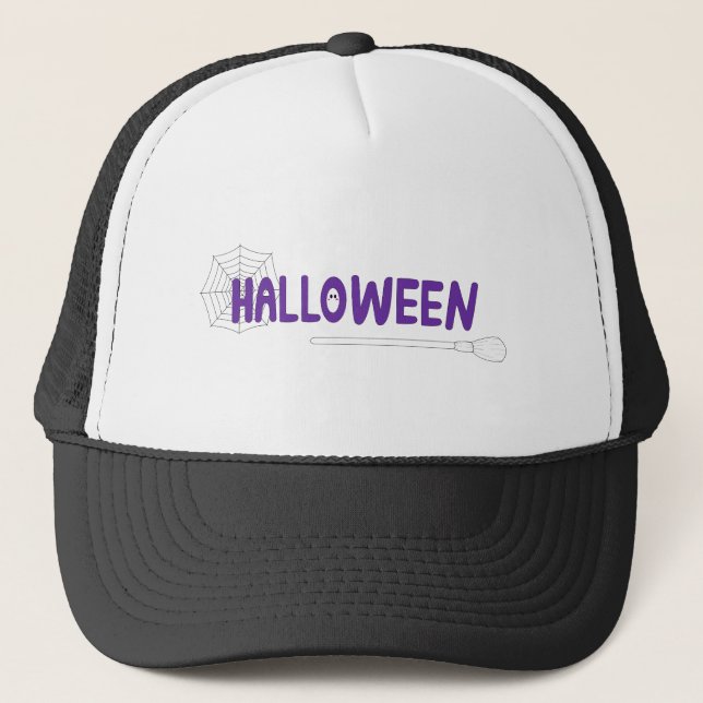 Boné Letras Assustadoras com Clima de Halloween Roxo (Frente)