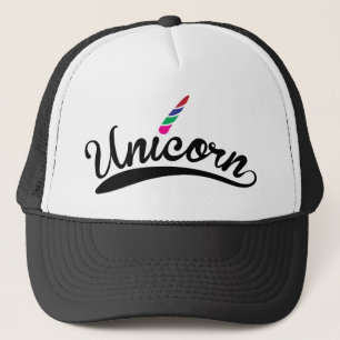 Boné Letras de Palavras do Unicorn Design Rainbow